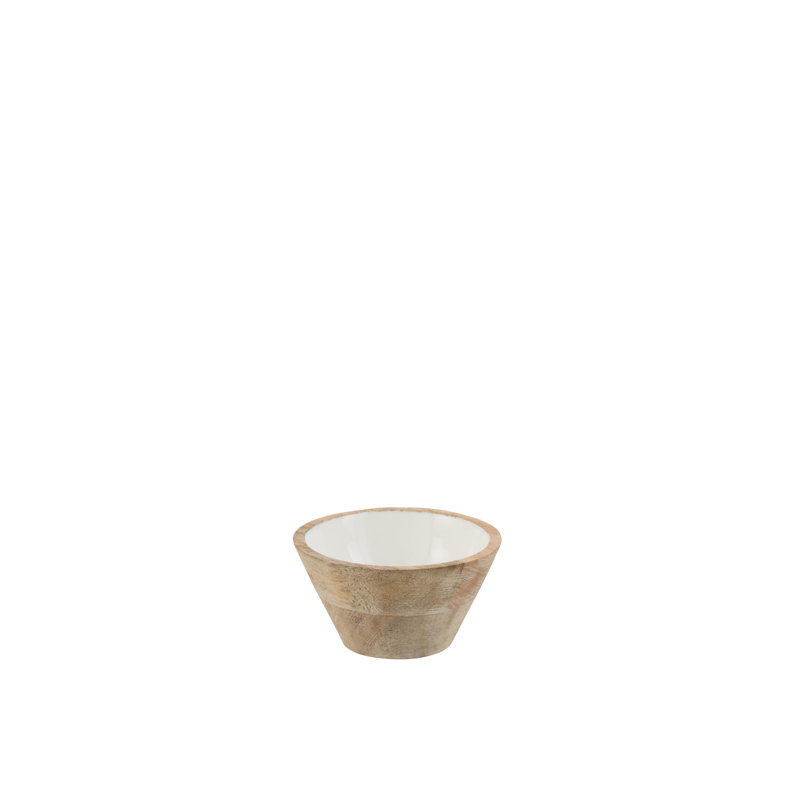 17 Stories Campy Wood Bowl, White