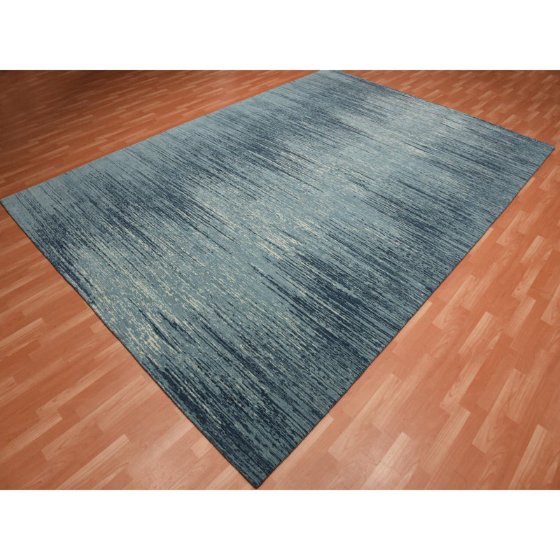 One-of-a-Kind Rectangle 10'1" X 14'1" New Age Area Rug in Blue