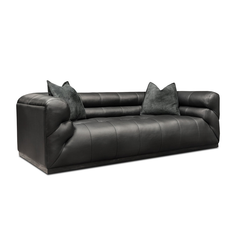 Monet Leather Sofa, Cobalt (Dreamer), Nutmeg