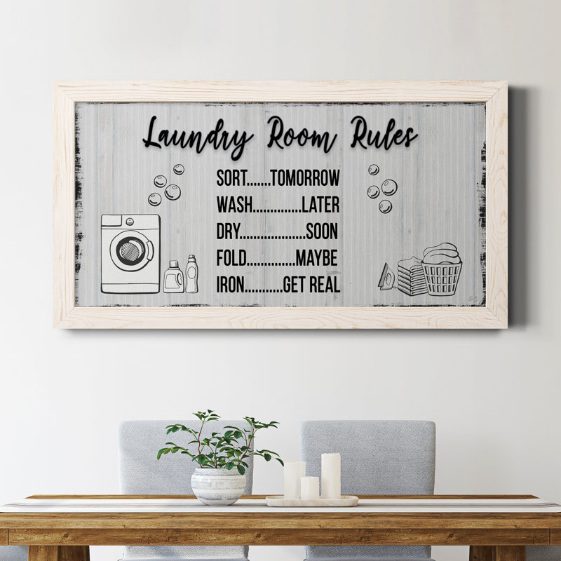 " Laundry Room Rules ", White