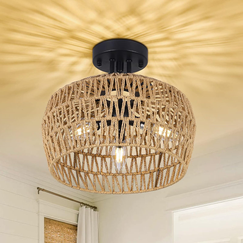 Plafonnier semi-encastré 3 lumières Boho