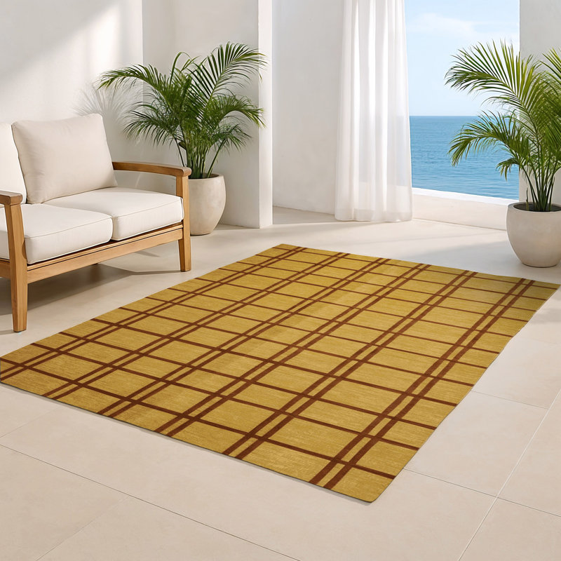 Tapis brun intérieur et extérieur Trellis, Rectangle 4pi x 6 pi