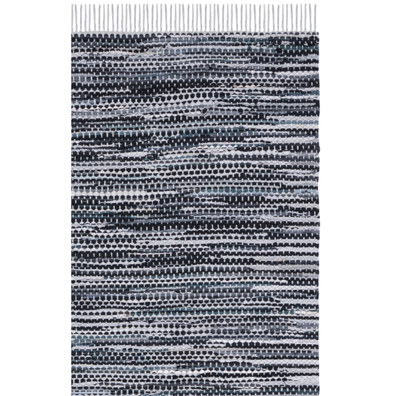 Arundel Montauk Flat Weave Recycled Cotton Chindi Solid Color Rug, Rectangle 5' x 8'
