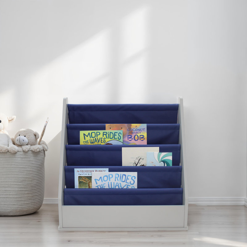 Présentoir à livres en stratifié gris / bleu marine, Navy