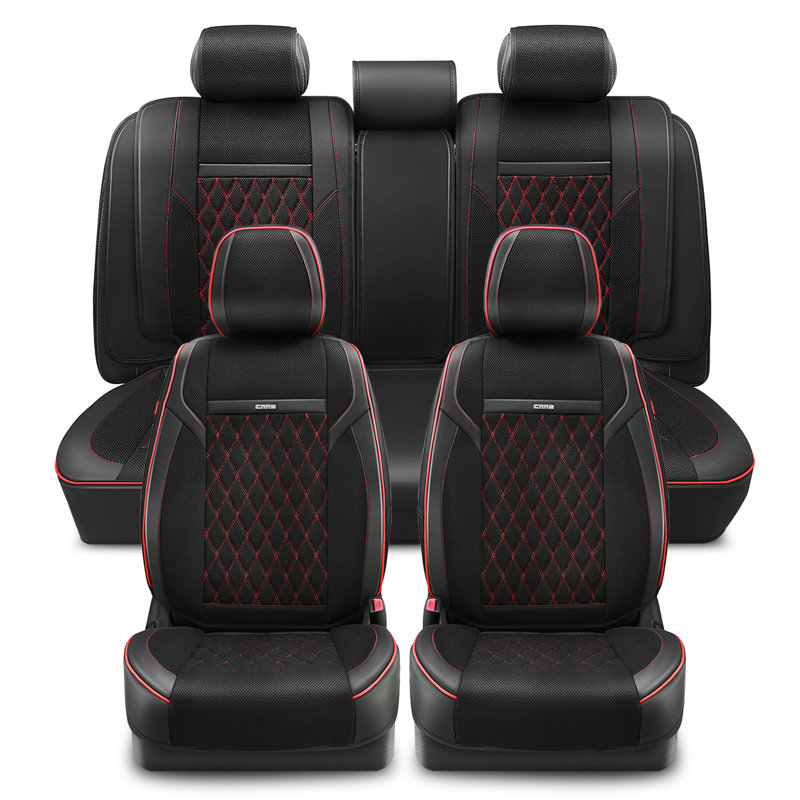 Car Seat Covers Full Set With Airbag Compatible, Reserved Opening Holes For Headrest, Universal Fit For Most Cars