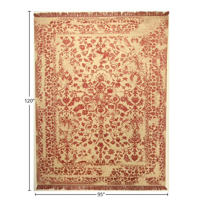 Hand Knotted Oriental Area Rug in Pink