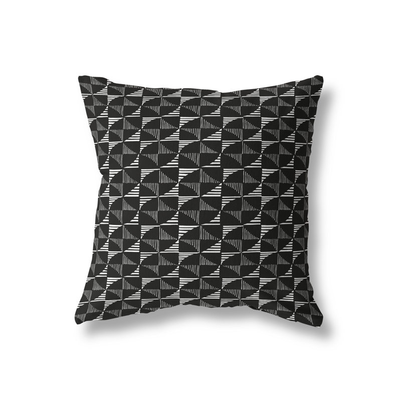 Housse et insert de coussin extérieur d'extérieur, Noir, L 19 po x H 19 po