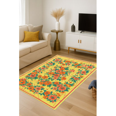 Tapis blanc tissé à motif lavable Mosso