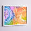Turquoise et mauve luxueux, art abstrait fluide I - peinture sur toile-67323172-67323176