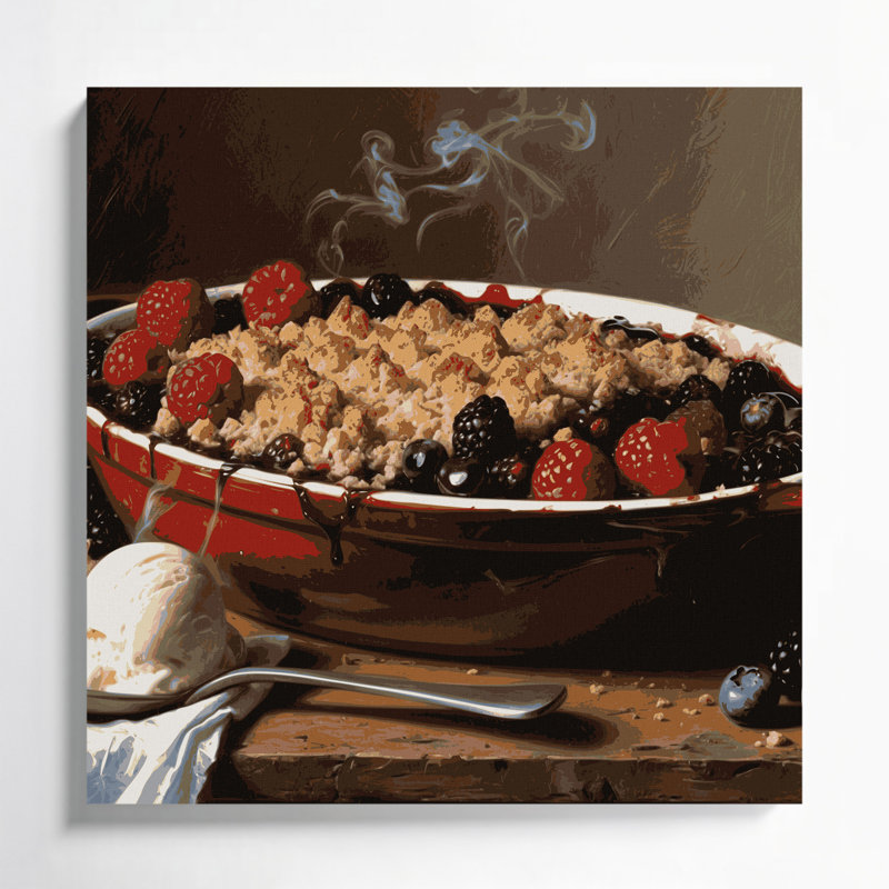Art mural sur toile, "Desserts Berry crumble", H 8 po x l 8 po