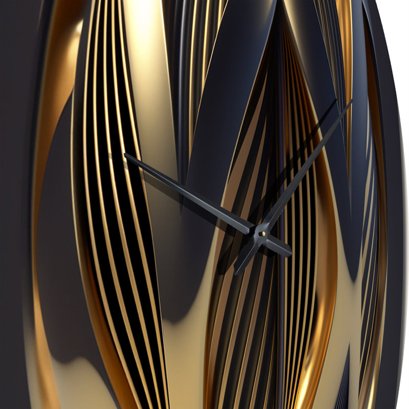 Horloge murale Op-Art Retro Gold, Très grand