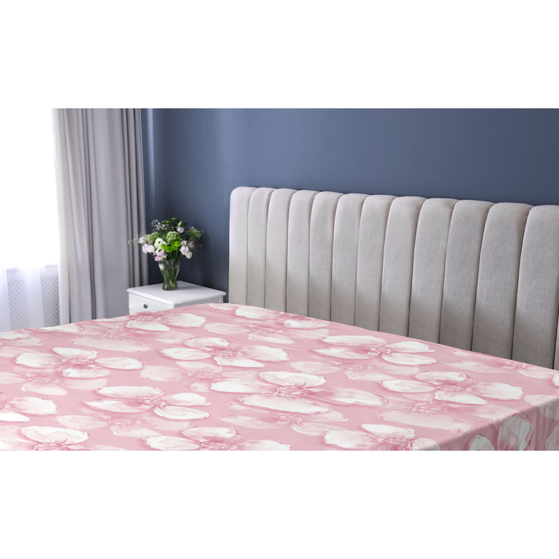 Drap-housse Ambesonne, Drap-housse très grand californien, Rose pastel, rose pâle / floral