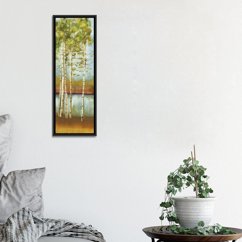 «Swaying personnels» par Allison Pearce - impression sur toile tendue, H 36 po x l 12 po x P 1,5 po, Cadre noir