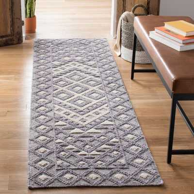 Seguin Natura Hand Woven Wool/Cotton Geometric Rug in Gray