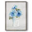 «Gingham Blue Flowers I», reproduction encadrée - bois massif 48672-1134351546