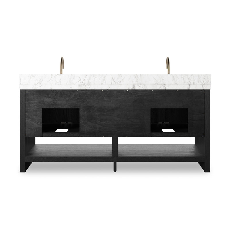 Anthem Double Vanity-Carrara Marble, Black