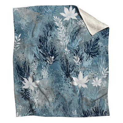 Couvertures à motif floral bleu