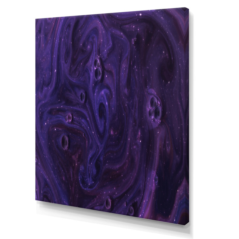 Peinture abstraite mauve foncé - art mural moderne sur toile, H 40 po x l 30 po x P 1,5 po, Toile tendue
