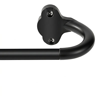 Wrap Around Room Darkening Curtain Rod - Adjustable Single Window Drapery Rod, Thickened Metal Blackout Design