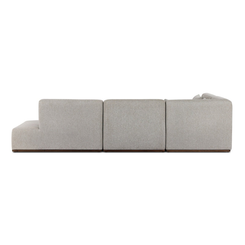 Adler Outdoor 4PC Sectional-LAF Bumper Chaise-Concha Fog, Left Hand Facing