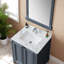 Dessus de meuble-lavabo 31 po x 22 po, dessus de meuble-lavabo en pierre frittée blanc Carra avec lavabo rectangulaire encastré en céramique avec dosseret de meuble-lavabo, comptoir à un trou