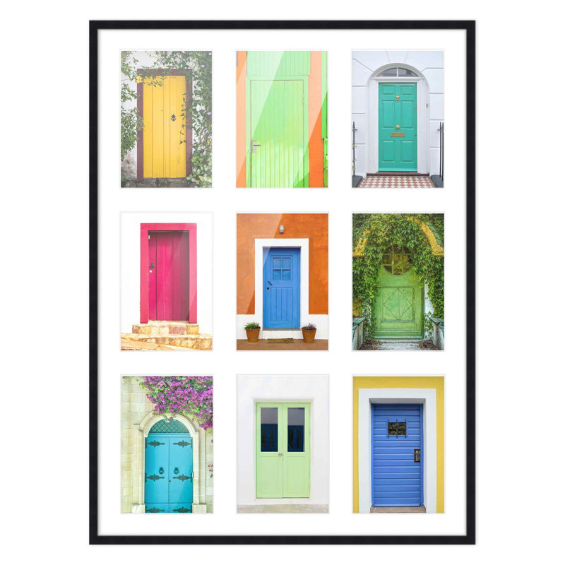 Cadre en bois, 5 po x 7 po, 17,5 po x 23,5 po, Noir / blanc