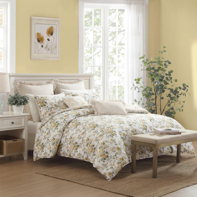 Ensemble d'édredon réversible en coton doré Laura Ashley Roses