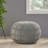 Modern Knitted Cotton Pouf In Grey, 20"W X 20"D 14"H, Stable And Grey 20X20x14 Round Pouf, Modern, Cozy Stylish