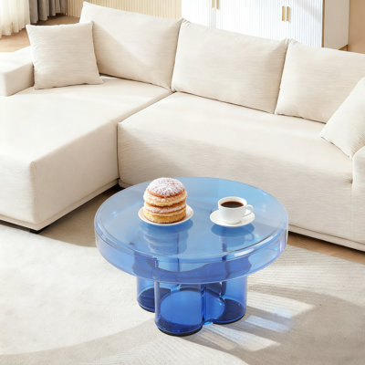 Table d'appoint ronde en verre