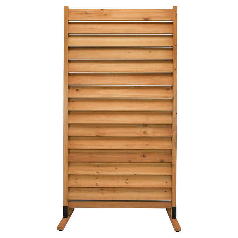73.5in Natural Wood Freestanding Privacy Screen Panel