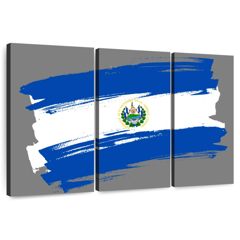 Drapeau du Salvador brossé, H 20 po x l 33 po