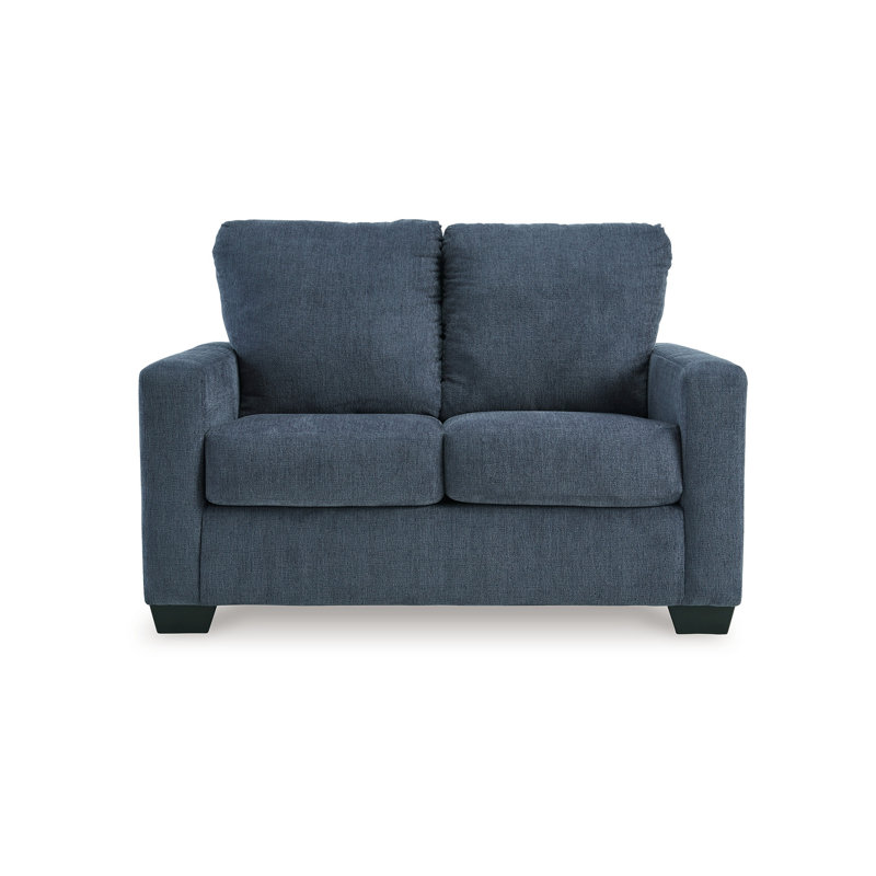Clorene Upholstered Sleeper Sofa, Navy Blue, 39" H x 54" W x 40" D