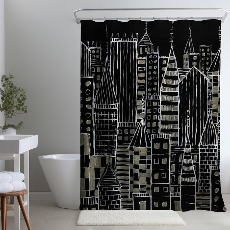 Shower Curtain CI317 – Polyester Shower Curtain, Dye Sublimation Print, 71" W × 74" L