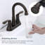 Meuble-lavabo en bronze huilé 36,5 x 25,5 x 6,5 po avec bec pivotant, bonde escamotable et deux poignées