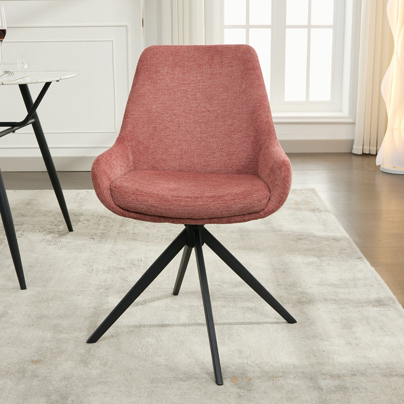 Chaise de bureau en lin Loklun, Caramel