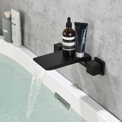 Robinet de baignoire cascade à deux poignées avec robinet de baignoire mural