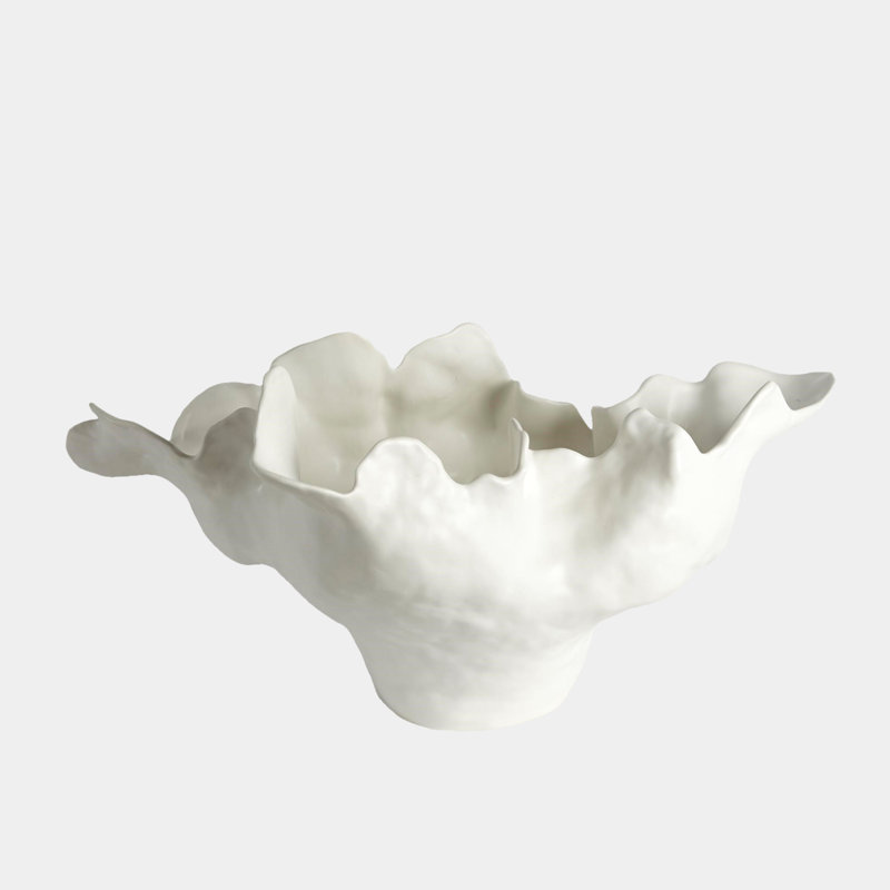 Meteor Bowl-Ivory, 7" H x 8" W x 13" D