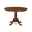 Ensemble de table de cuisine 3 pièces pour petits espaces comprenant une table de salle à manger ronde avec piédestal et 2 chaises, acajou-723470831-789984591-779668940