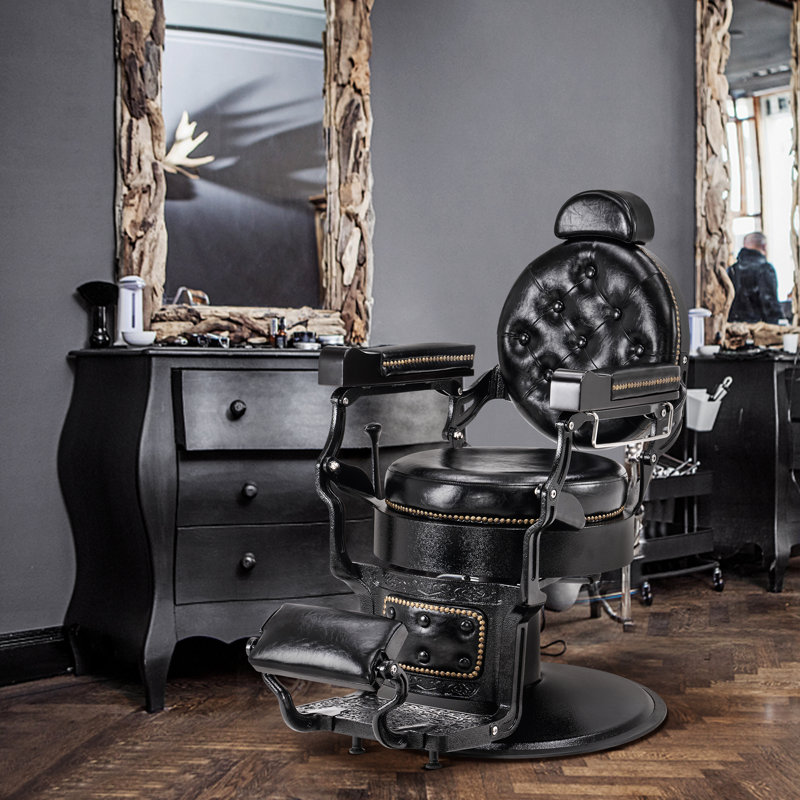 Fauteuil de salon pivotant Delano, Cuir noir assorti, Noir