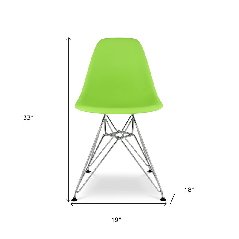 Chaise d'appoint verte et argentée