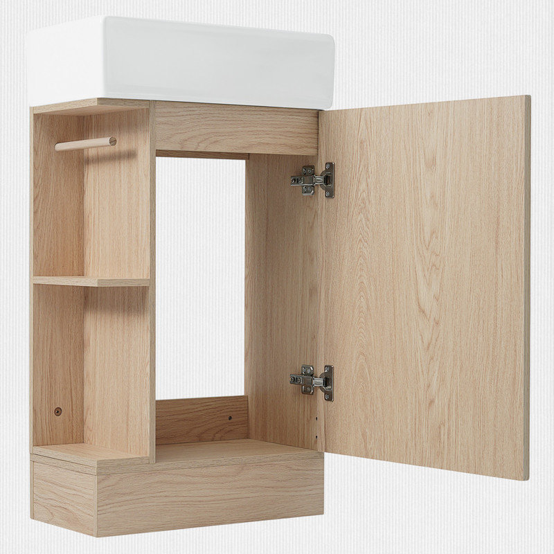 Meuble-lavabo 18,6 po avec tablette à deux niveaux, Naturel