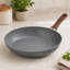 Ensemble de 3 poêles à frire antiadhésives en aluminium, pré-assaisonnées, légères et à chauffage rapide, gris