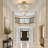 20'' 5-Tier Gold Crystal Chandelier Modern Round Semi Flush Mount Ceiling Light-1088633869