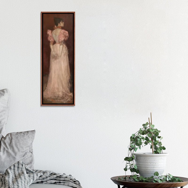 «Rose Et Or La Tulipe», reproduction d'art sur toile encadrée, 36 po x 12 po, Toile avec cadre, Brun