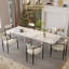 Ensemble de salle à manger 7 pièces avec table de salle à manger en pierre frittée extensible Blatherwick et 6 chaises en tissu-1652767796-1652764868