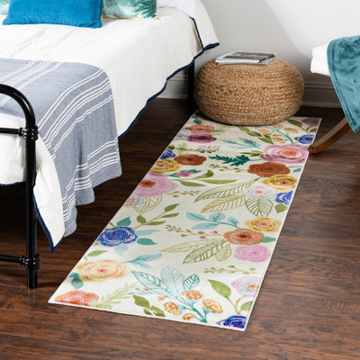 Daigneault Floral Ivory Area Rug