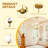 5-Light Gold Chandelier with White Fabric Shades – Adjustable Pendant Lighting for Dining Room, Bedroom & Living Room-1467338853