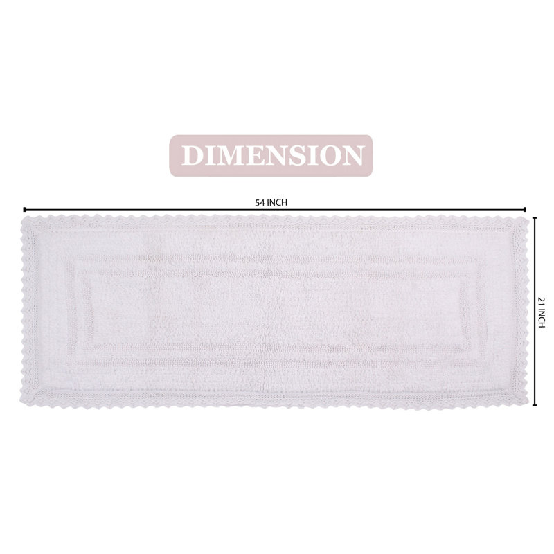 Tapis de bain réversible 100% coton Opulent Bathmat, l 21 po x L 54 po, Blanc