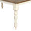 Banc de salle à manger rembourré en bois deux tons Prato, blanc antique et chêne vieilli