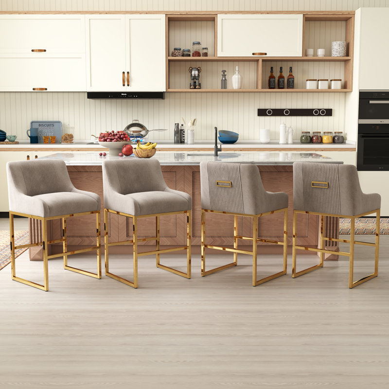 Tabouret de comptoir 26 po Zanthia, Gris, 4